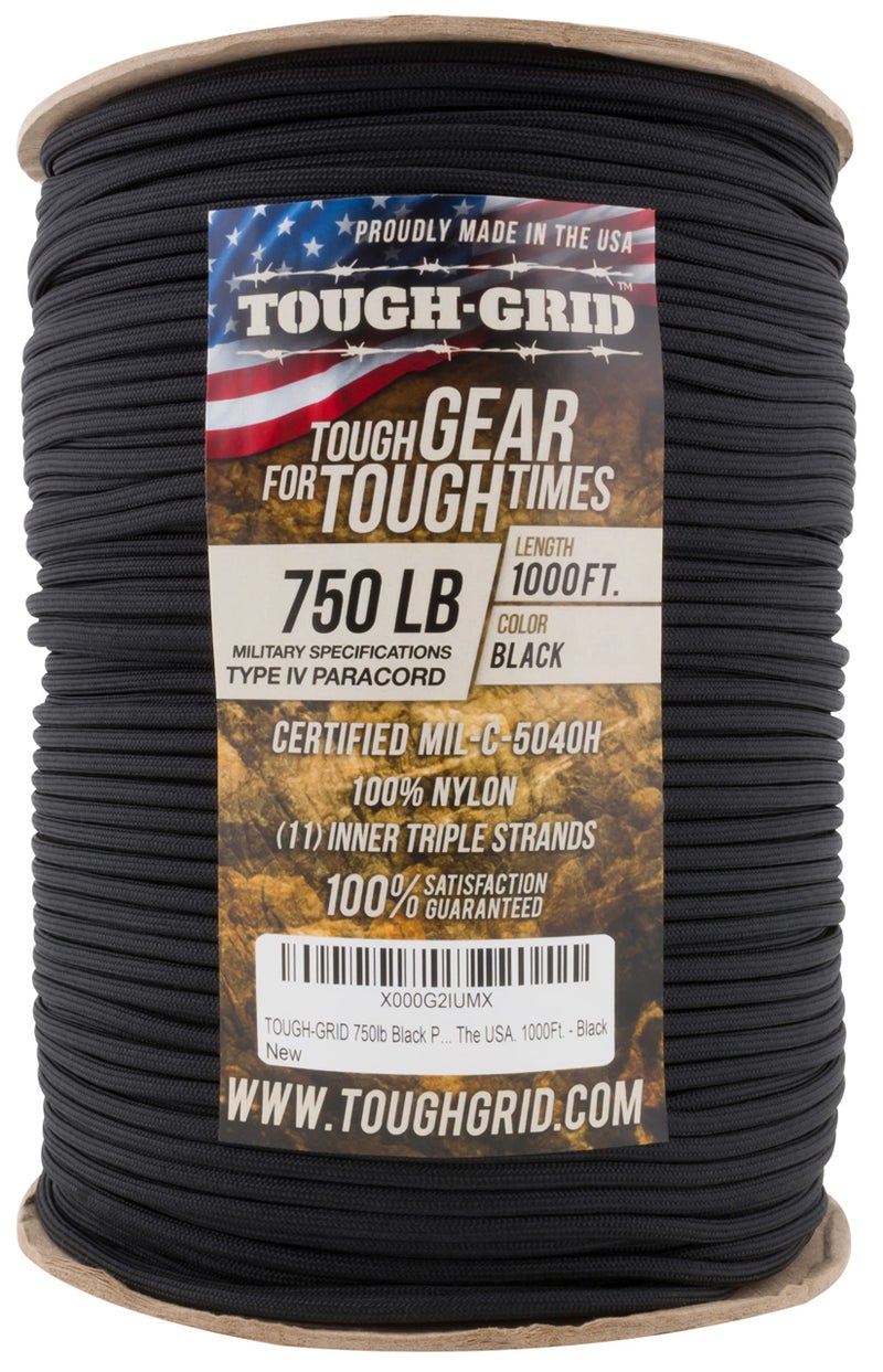 TOUGH-GRID حبل بارا كورد نايلون توغ غريد 750، مصنوع في الولايات المتحدة، مجموعة بقاء، مغامرات خارجية، تخييم، معدات تكتيكية وإمدادات طوارئ، نوع عسكري IV مواصفات عسكرية - Image 3